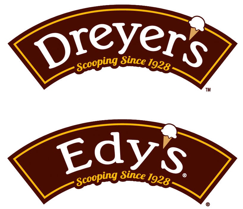 Dreyer's logo on top of Edy's logo