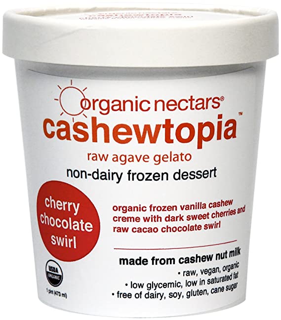 Organic Nectars Cashewtopia Cherry Chocolate Swirl Gluten-Free Gelato Container