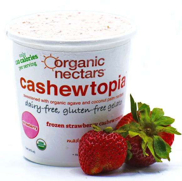 Organic Nectars Cashewtopia Gluten-Free Strawberry Gelato Container