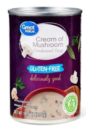 Great Value Gluten-Free Cream of Mushroom Condensed Soup product package. 