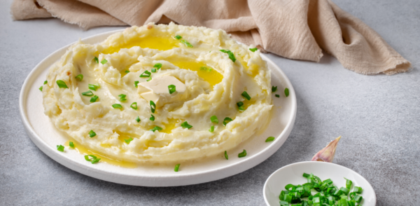 Gluten-free instant mashed potatoes on a plate